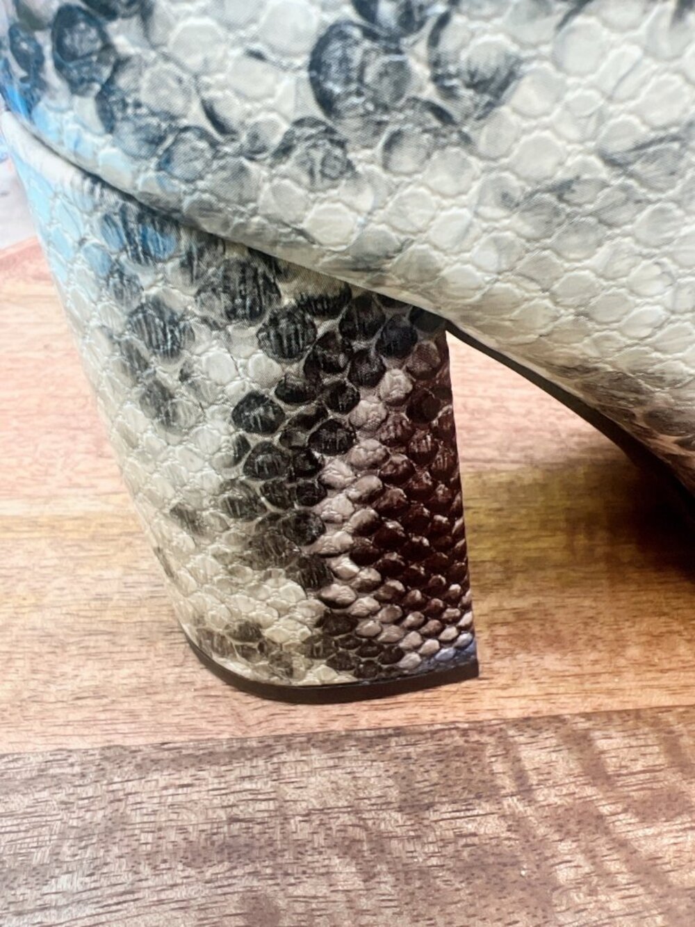 Snake Print Block Heel Ankle Boots With Side Zipper Closure Multicolor 7.5 - Picture 11 of 14